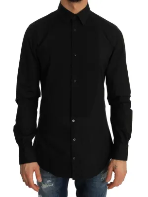 Black Formal Slim Fit Cotton Shirt