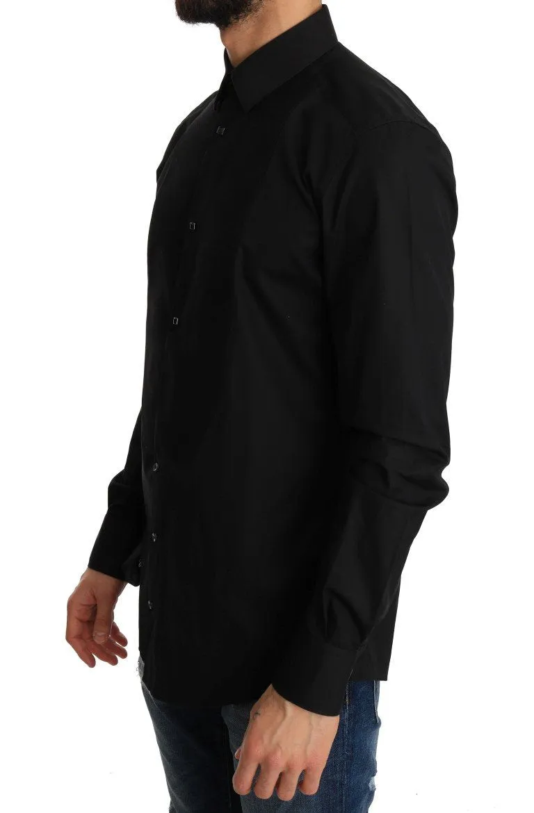 Black Formal Slim Fit Cotton Shirt