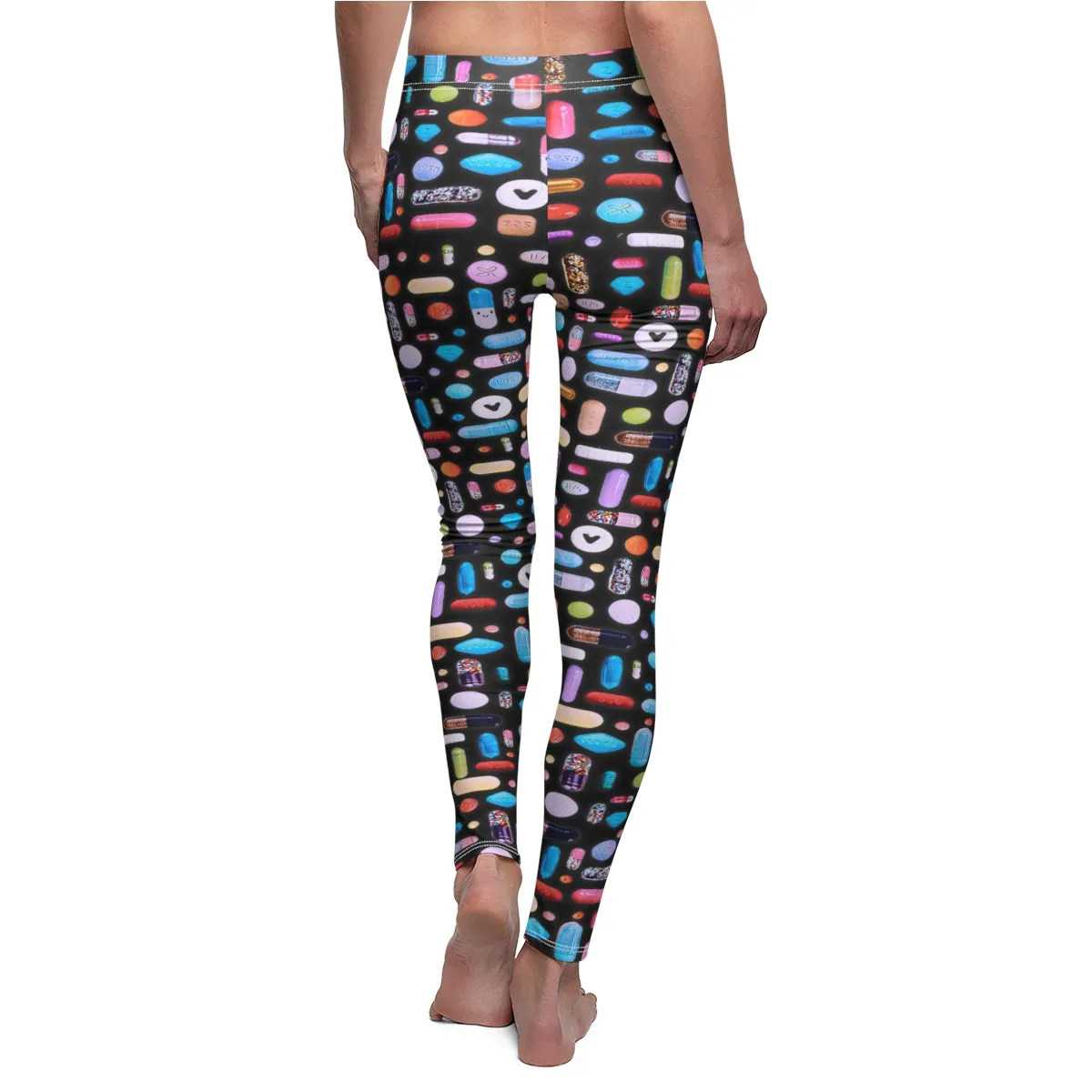 Black Rainbow Pill Grid Women's Leggings