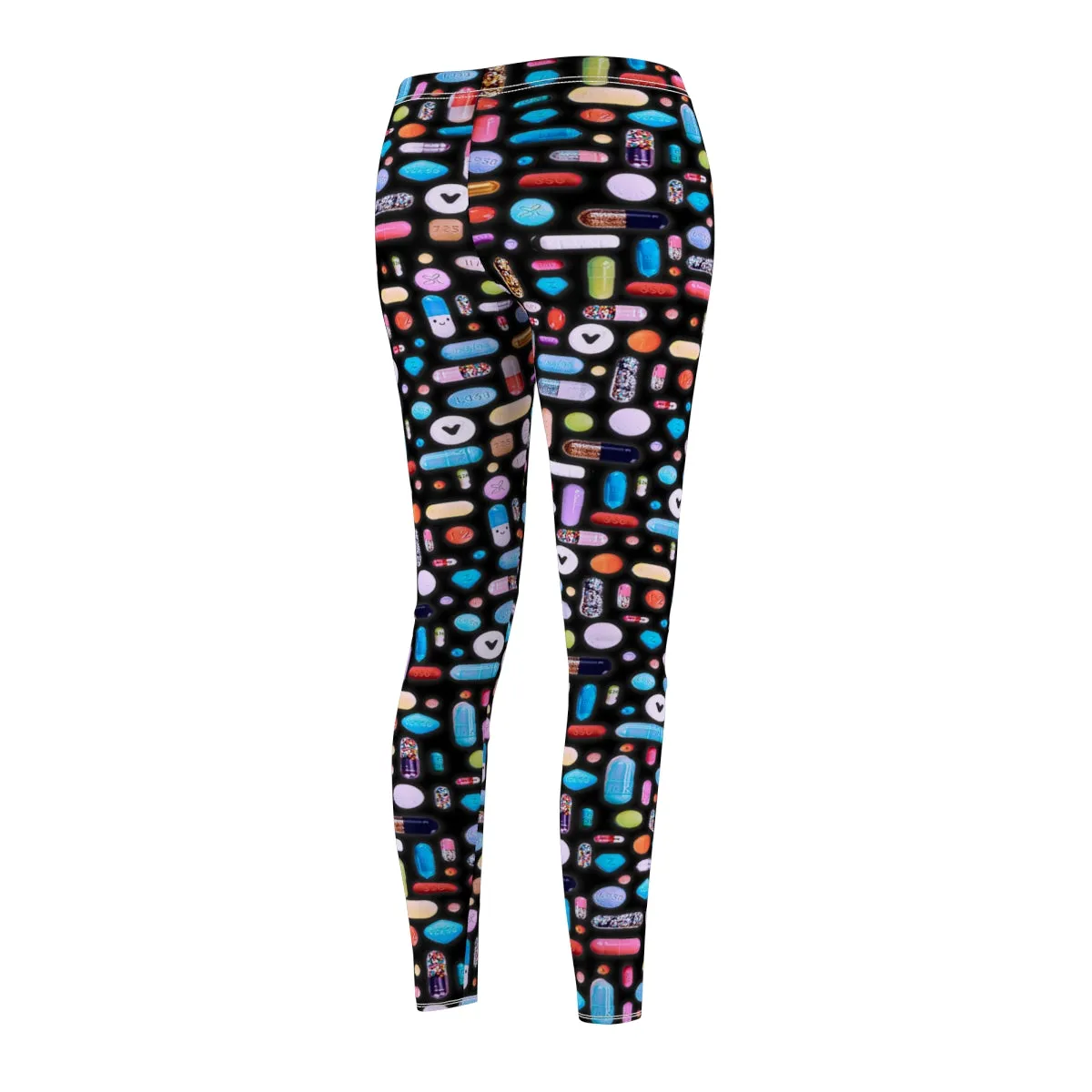 Black Rainbow Pill Grid Women's Leggings