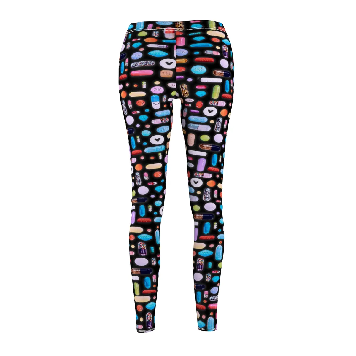Black Rainbow Pill Grid Women's Leggings