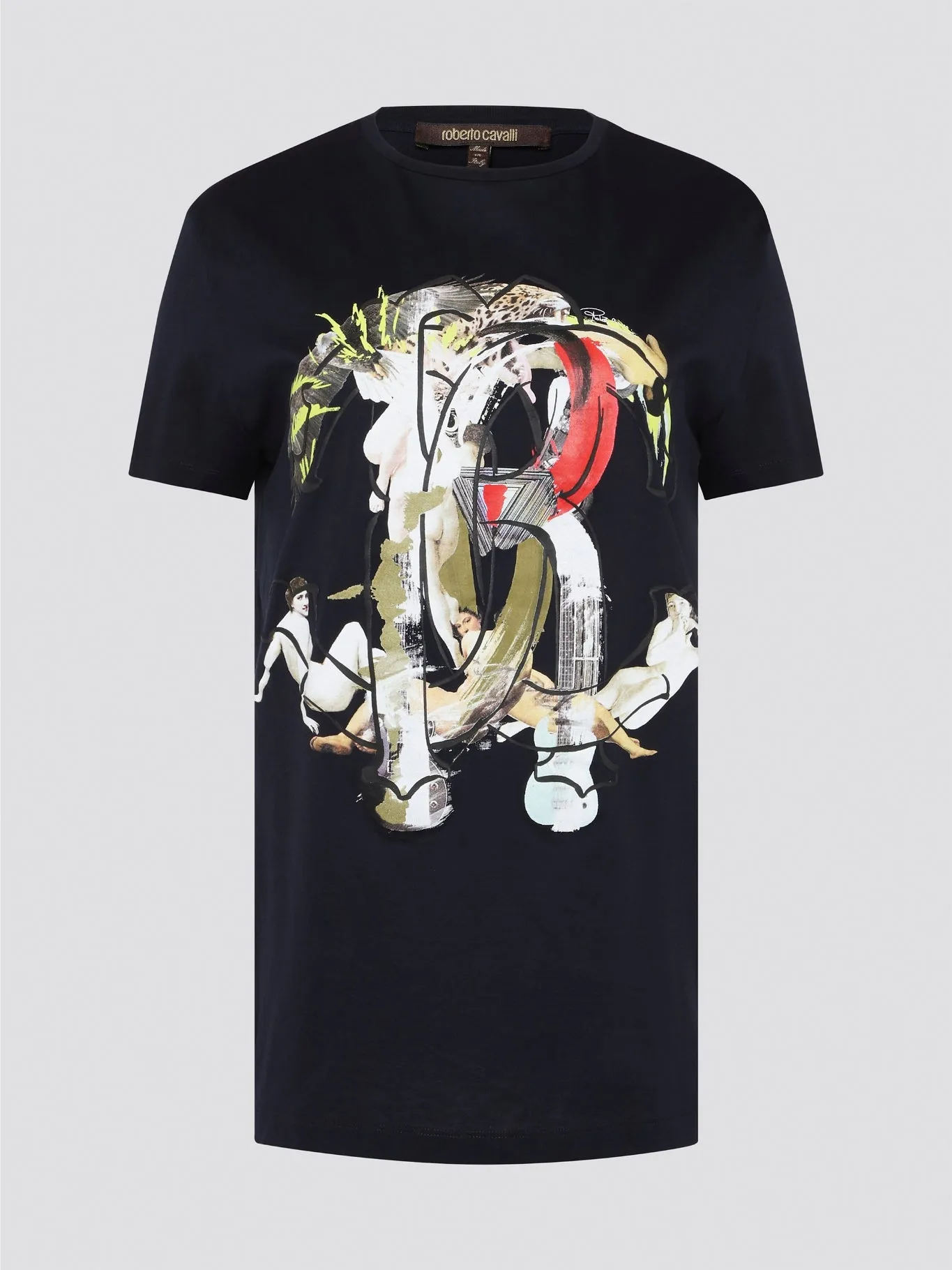 Black Statement Logo Print T-Shirt Dress