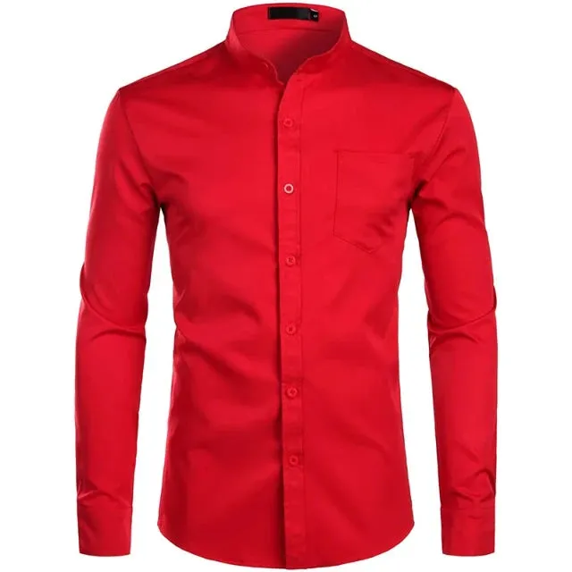 Blazing Collarless Dress Shirts