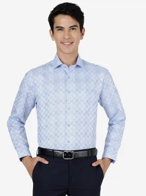 Blue Checked Regular Fit Formal Shirt | Greenfibre