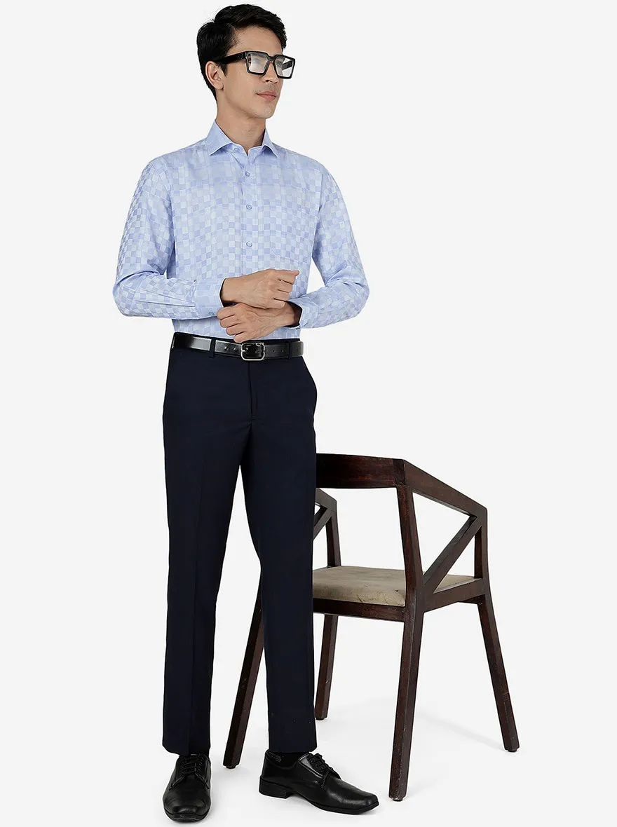 Blue Checked Regular Fit Formal Shirt | Greenfibre