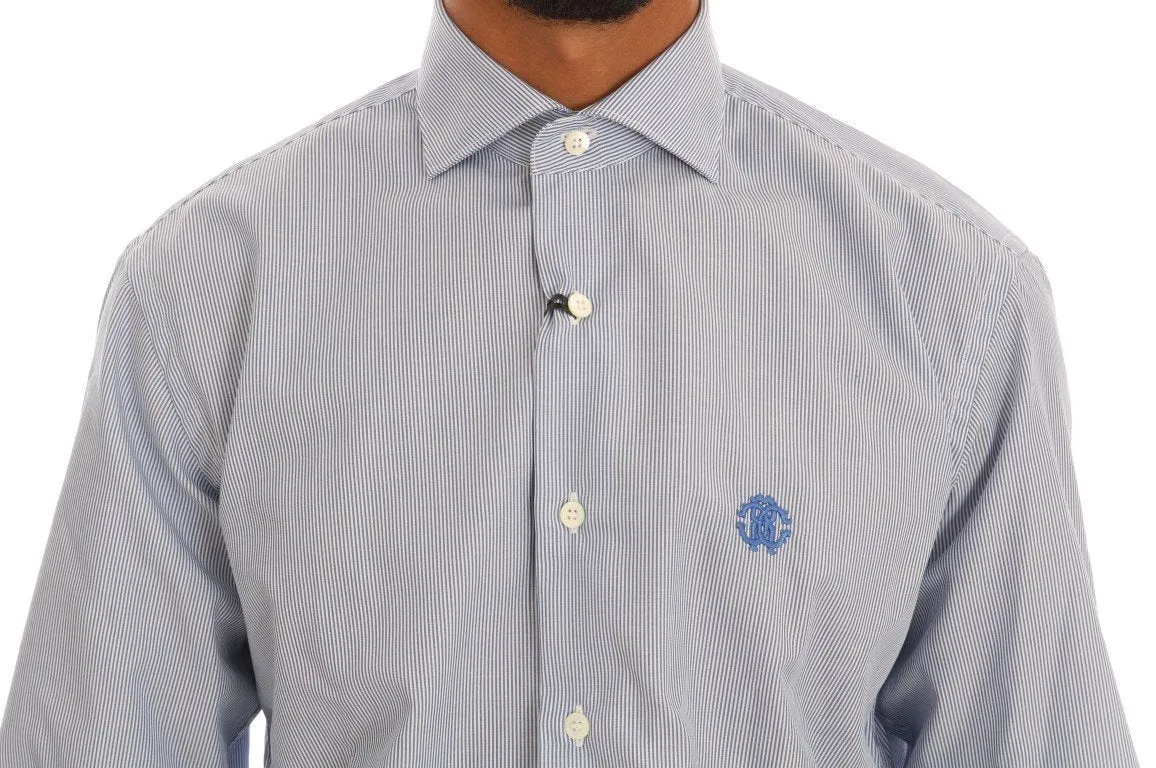 Blue Striped Slim Fit Dress Shirt