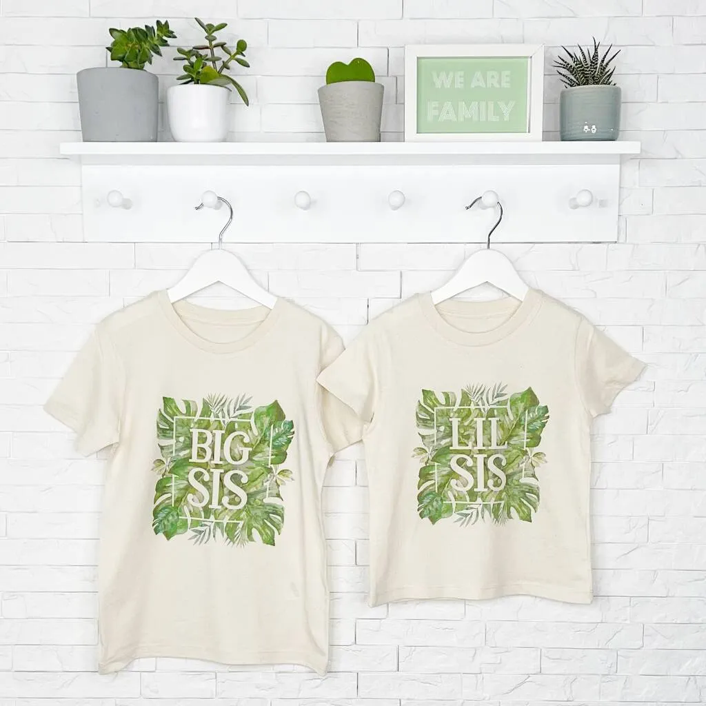 Botanical Big Sis Lil Sis Matching T Shirt Set
