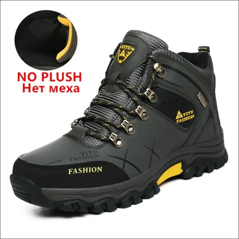 Brand men winter snow boots waterproof leather sneakers super warm men's boots outdoor male hiking