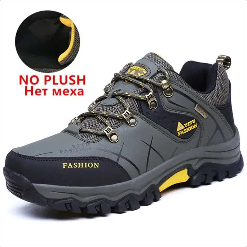Brand men winter snow boots waterproof leather sneakers super warm men's boots outdoor male hiking