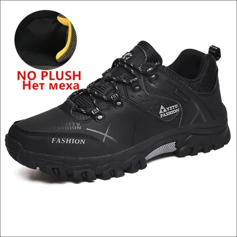 Brand men winter snow boots waterproof leather sneakers super warm men's boots outdoor male hiking