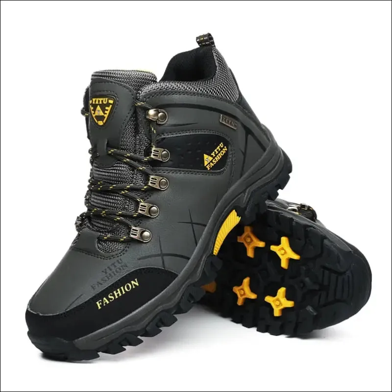 Brand men winter snow boots waterproof leather sneakers super warm men's boots outdoor male hiking