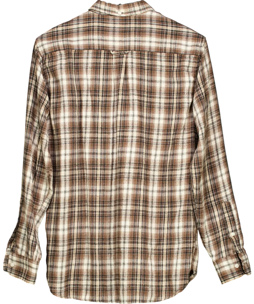 Brandy Melville Brown Checked Brushed Cotton Shirt UK S/M
