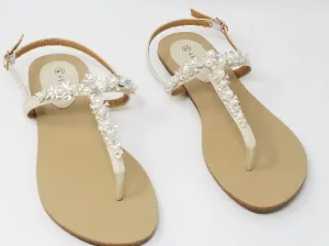 Bridal Sandals with Pearls and Crystals