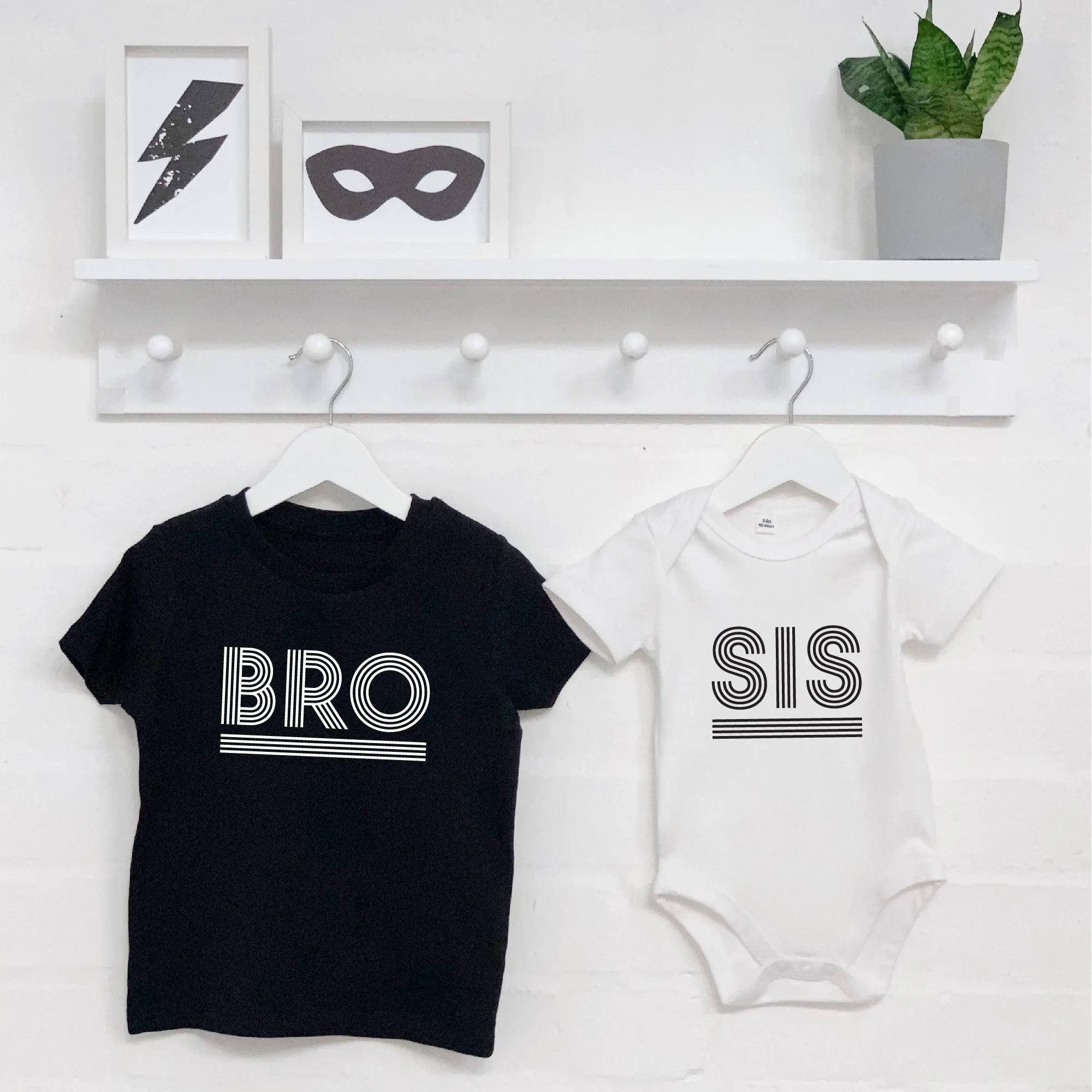 Bro Sis Monochrome Matching Sibling T Shirts