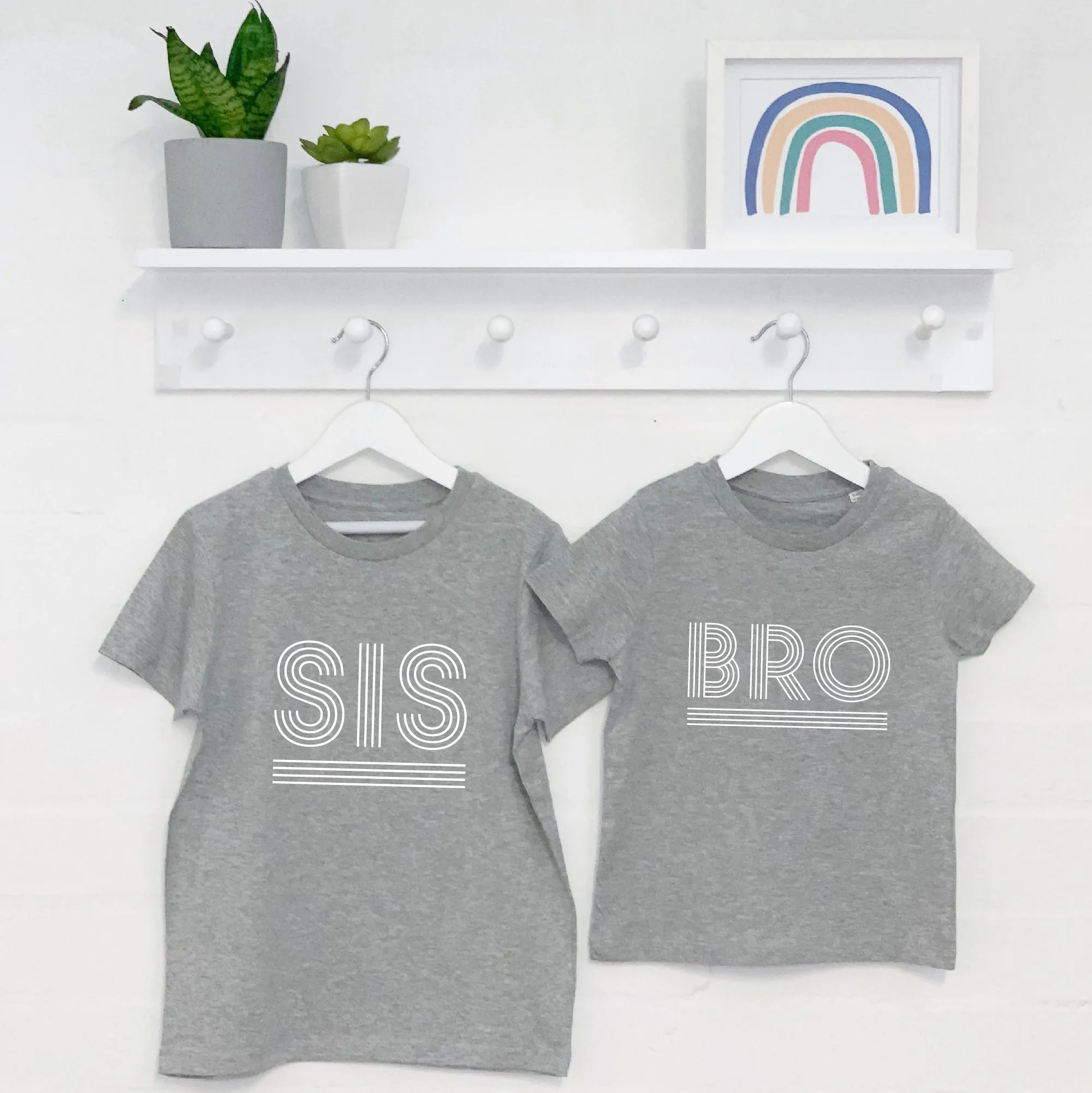Bro Sis Monochrome Matching Sibling T Shirts