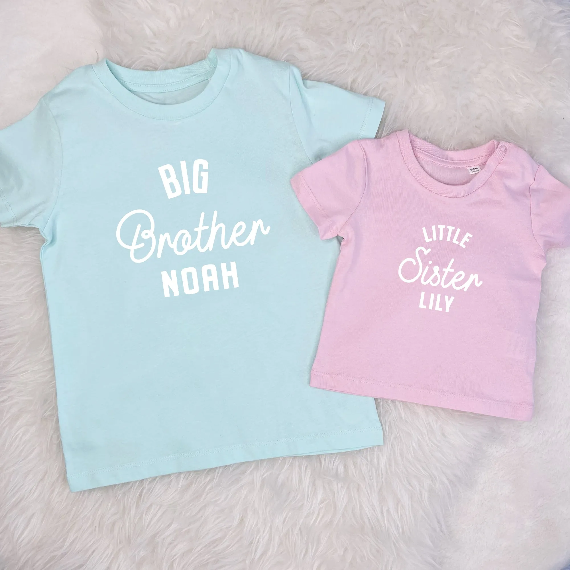 Brother Sister Matching Personalised matching T Shirt Set