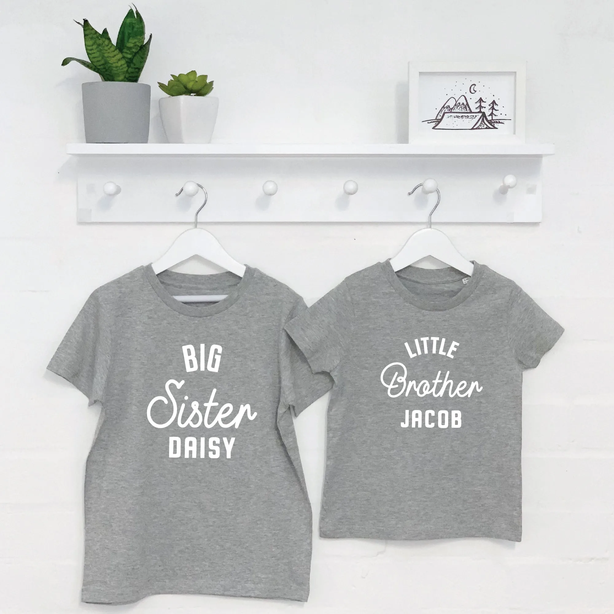 Brother Sister Matching Personalised matching T Shirt Set