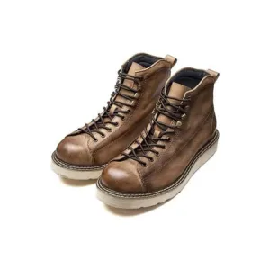 Brown Leather Lace-Up Step Steeds Boots - Hiking and Trekking Boots