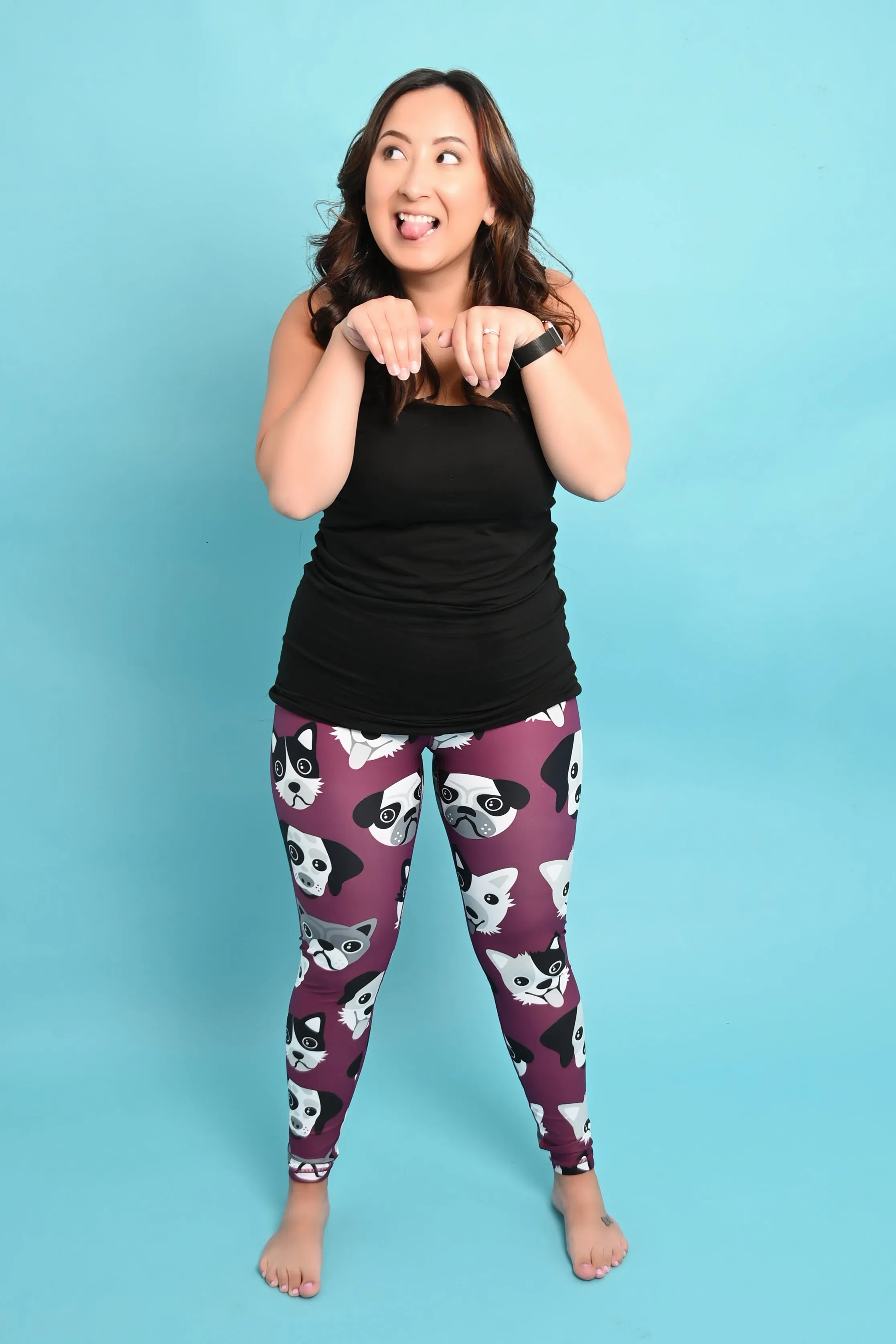 Burgundy Dogs Women’s Activewear Leggings
