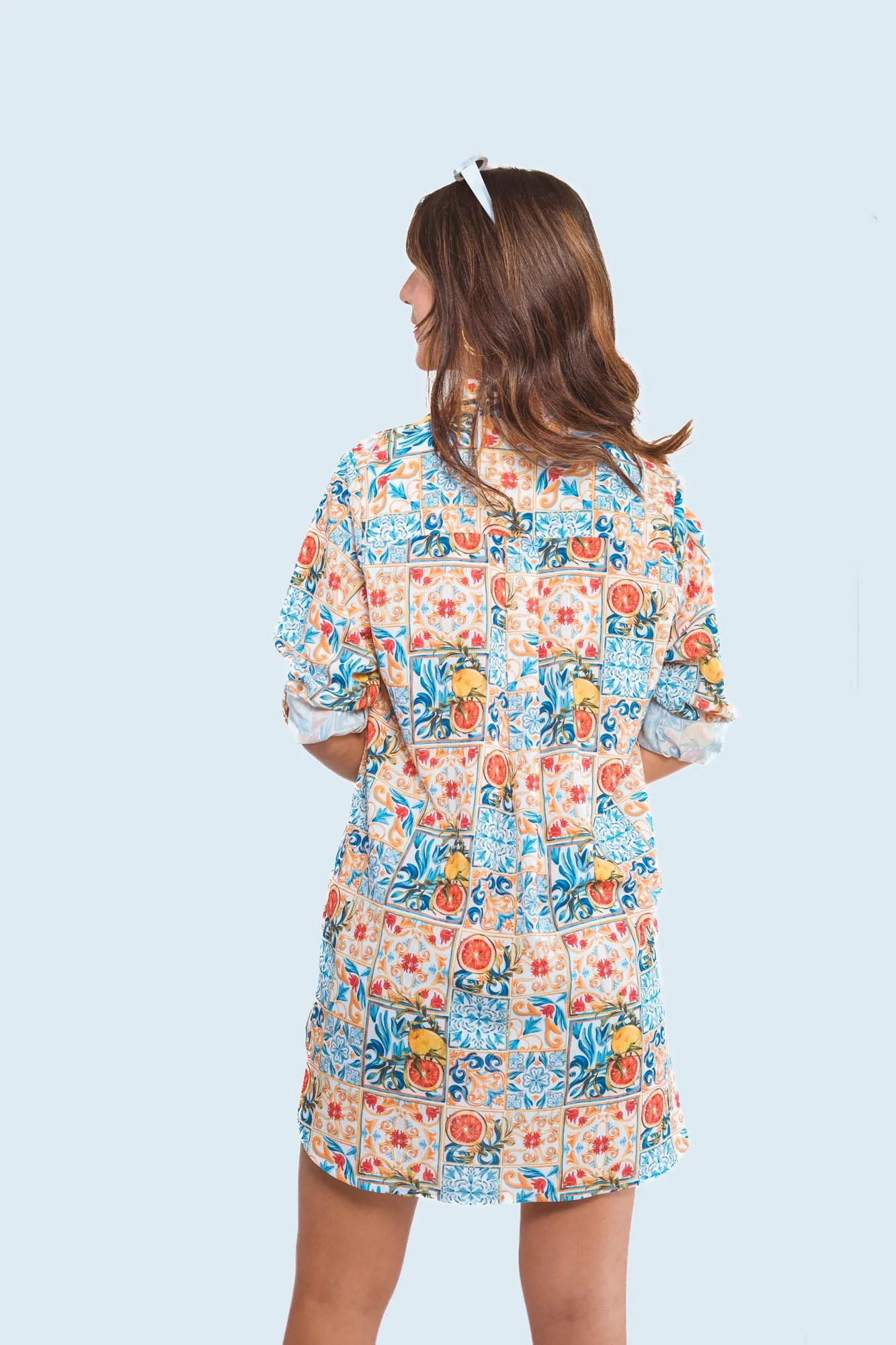 Button-Up Shirt Lemon Print