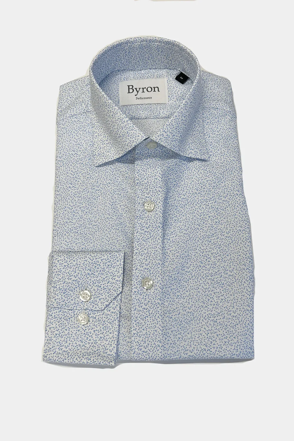 Byron Blue Floral Print Performance Shirt Big and Tall
