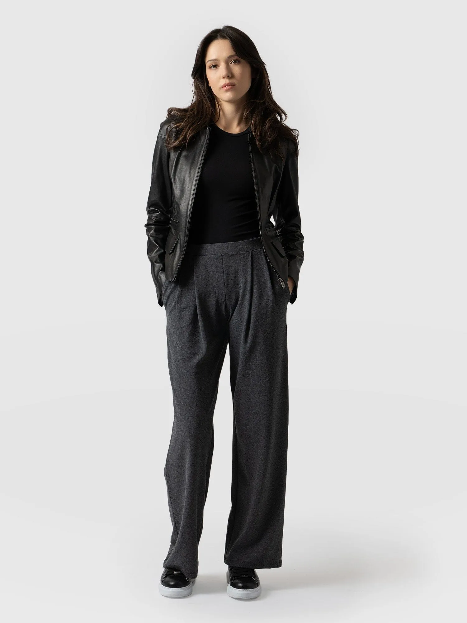 Camden Wide Leg Pant - Charcoal