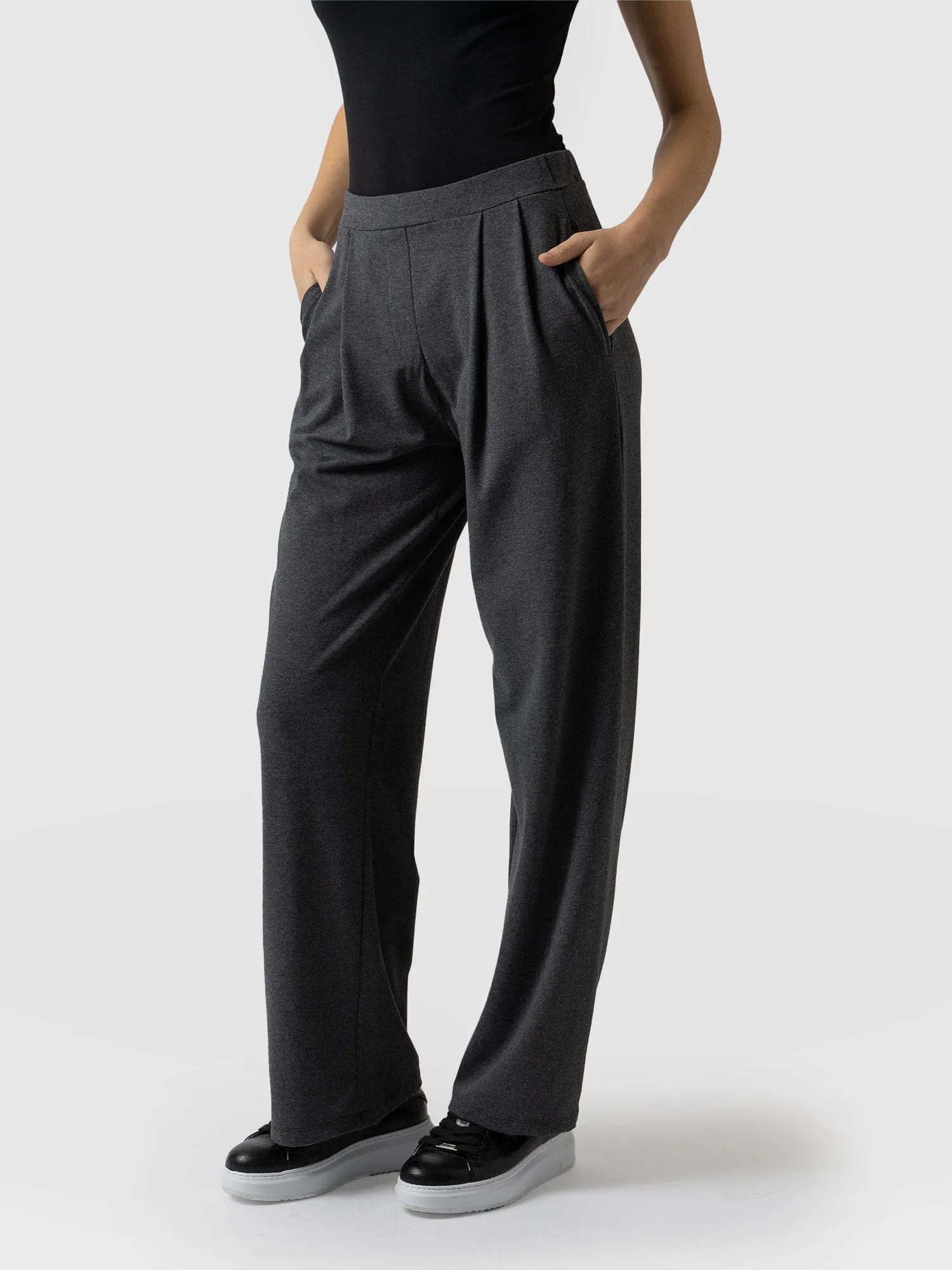 Camden Wide Leg Pant - Charcoal