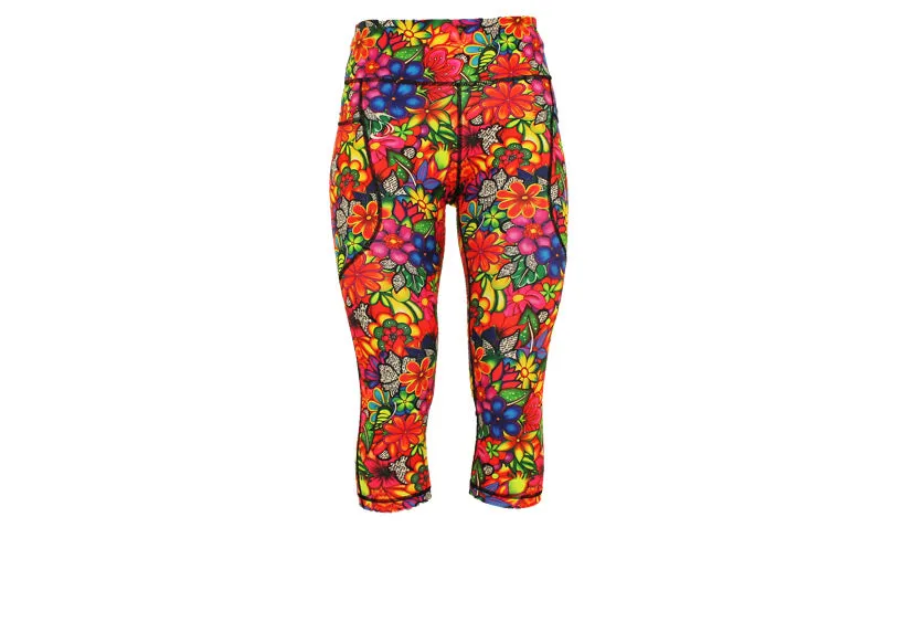 Capri Doodle Blooms leggings with pockets
