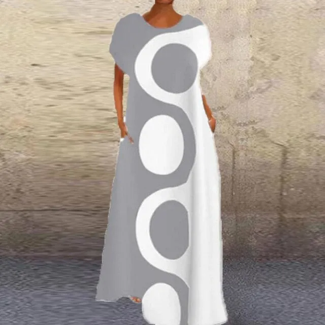 Cartoon Print Party Pocket Maxi Dress