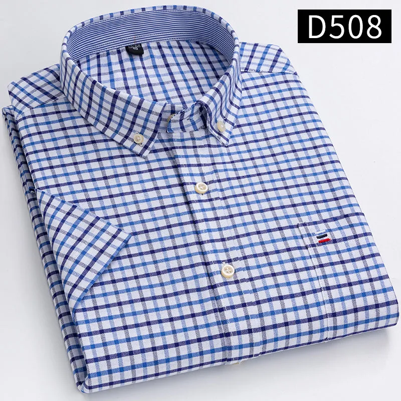 Casual Oxford Men's Short-Sleeved Dress Shirts