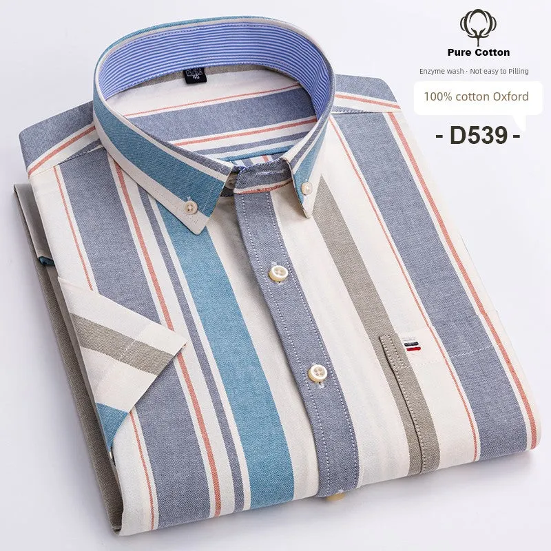 Casual Oxford Men's Short-Sleeved Dress Shirts