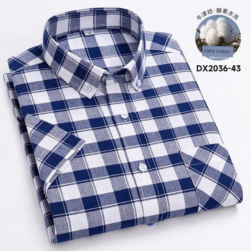 Casual Oxford Men's Short-Sleeved Dress Shirts