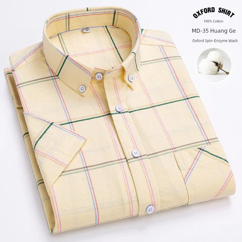 Casual Oxford Men's Short-Sleeved Dress Shirts