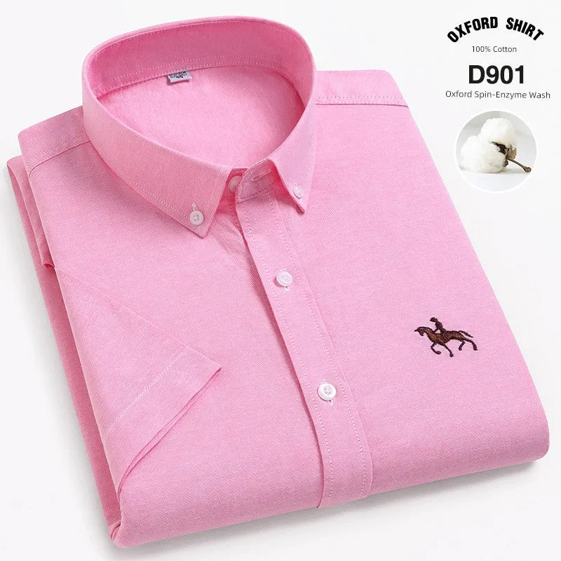 Casual Oxford Men's Short-Sleeved Dress Shirts