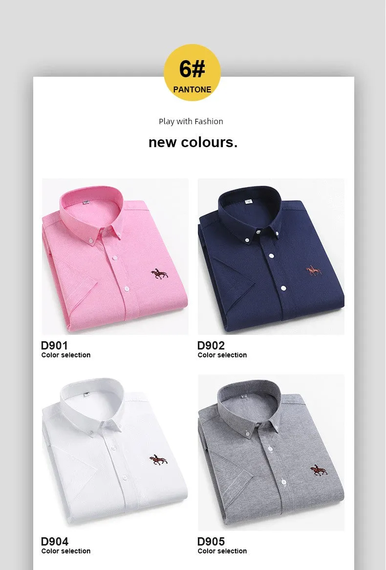 Casual Oxford Men's Short-Sleeved Dress Shirts