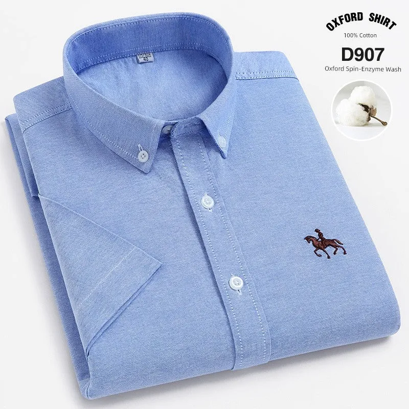 Casual Oxford Men's Short-Sleeved Dress Shirts