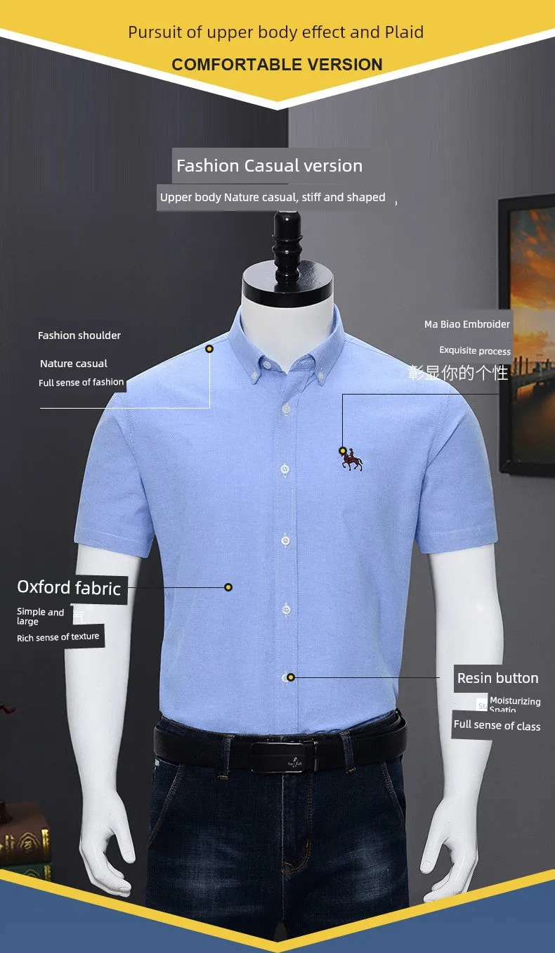 Casual Oxford Men's Short-Sleeved Dress Shirts