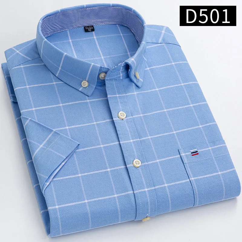 Casual Oxford Men's Short-Sleeved Dress Shirts
