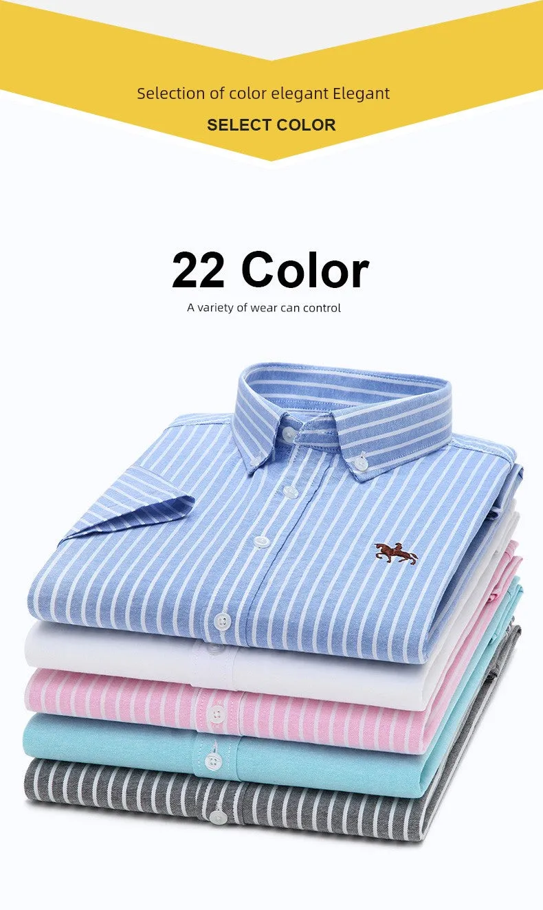 Casual Oxford Men's Short-Sleeved Dress Shirts