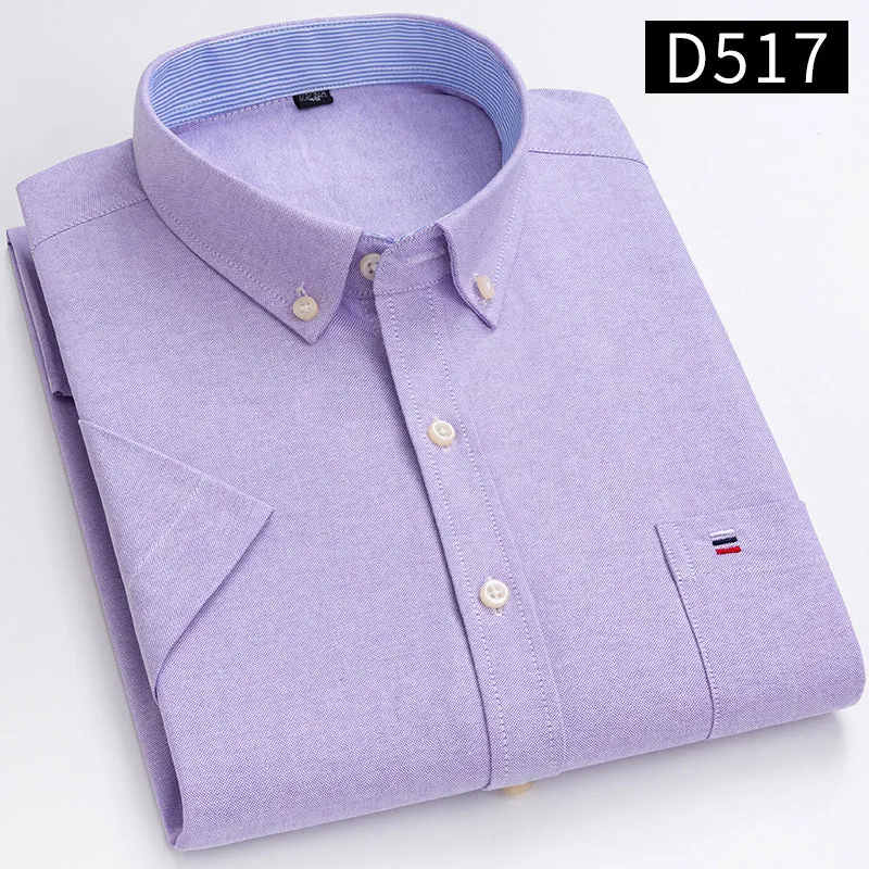Casual Oxford Men's Short-Sleeved Dress Shirts