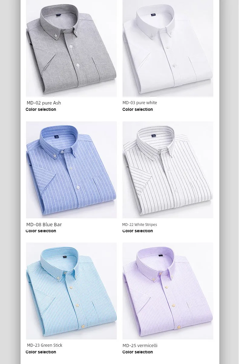 Casual Oxford Men's Short-Sleeved Dress Shirts