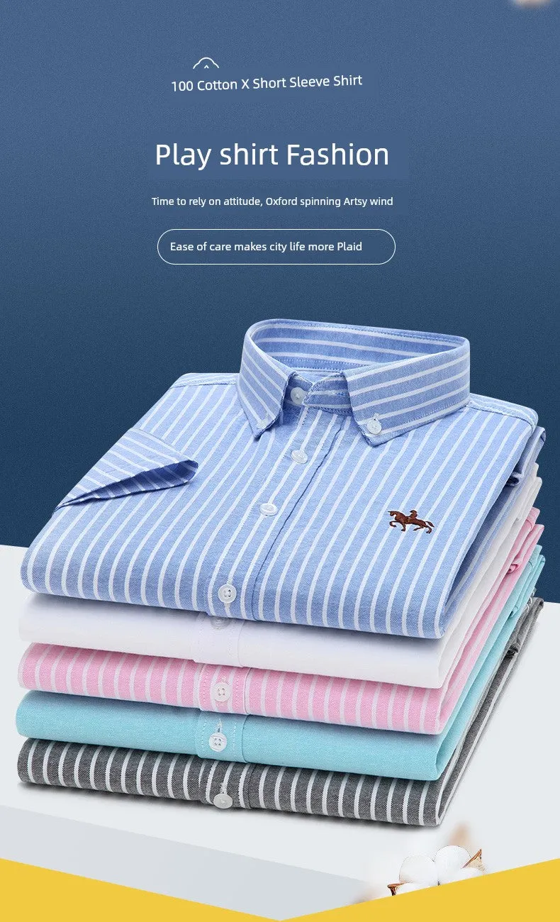 Casual Oxford Men's Short-Sleeved Dress Shirts
