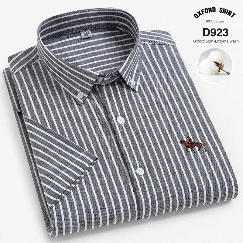 Casual Oxford Men's Short-Sleeved Dress Shirts