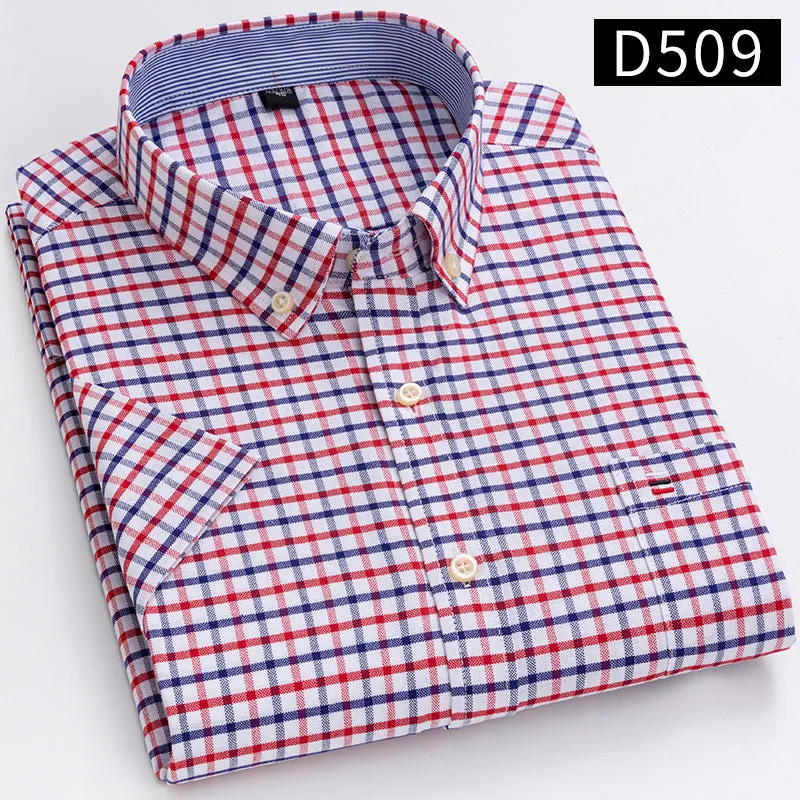 Casual Oxford Men's Short-Sleeved Dress Shirts