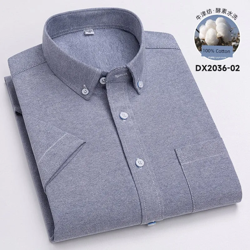 Casual Oxford Men's Short-Sleeved Dress Shirts
