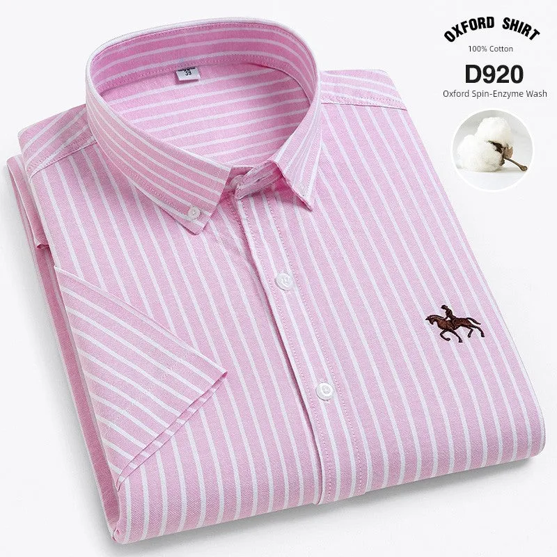 Casual Oxford Men's Short-Sleeved Dress Shirts