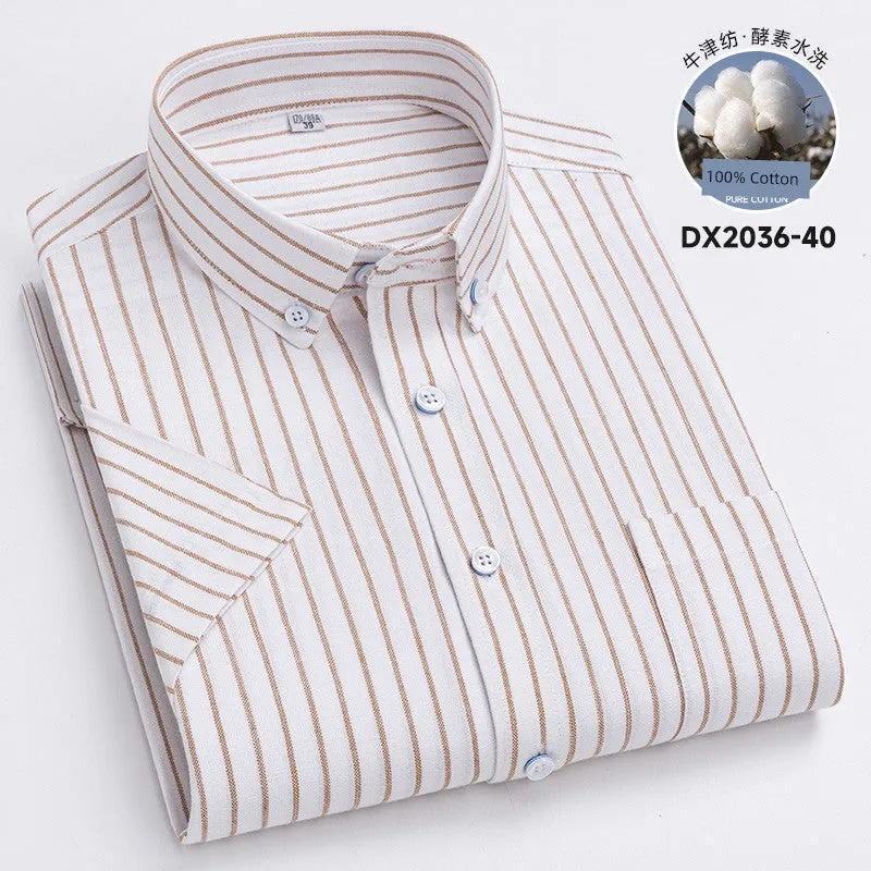Casual Oxford Men's Short-Sleeved Dress Shirts