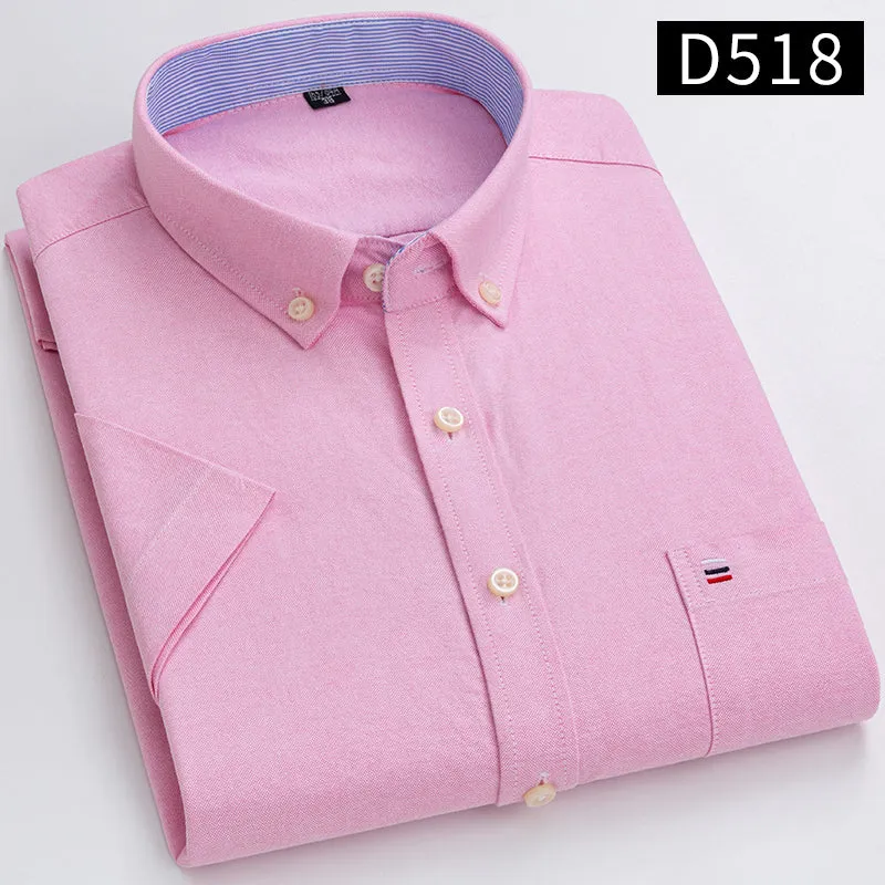 Casual Oxford Men's Short-Sleeved Dress Shirts