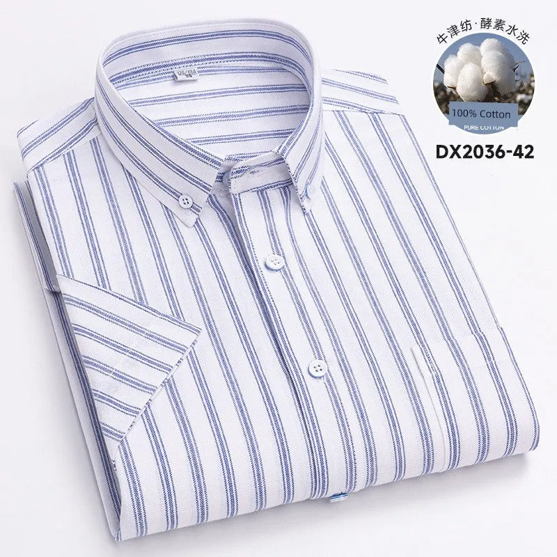 Casual Oxford Men's Short-Sleeved Dress Shirts