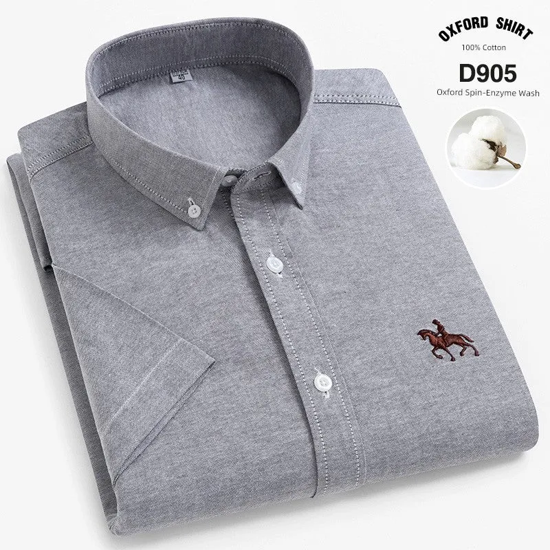 Casual Oxford Men's Short-Sleeved Dress Shirts